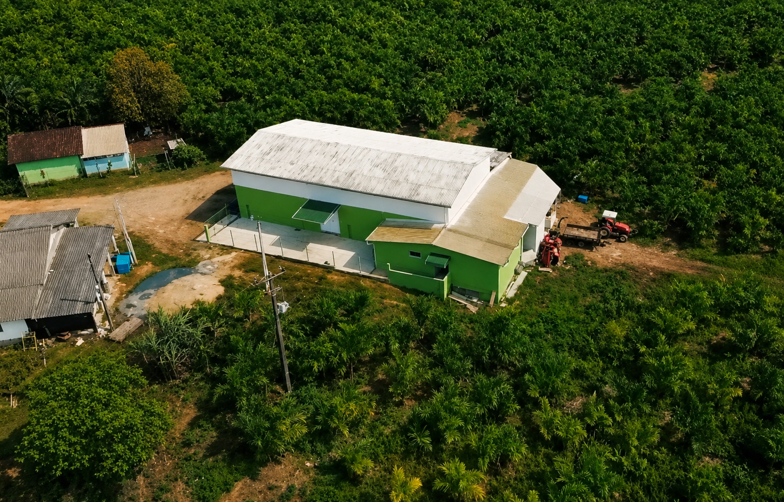 Vista aérea da fábrica Verdejante Alimentos